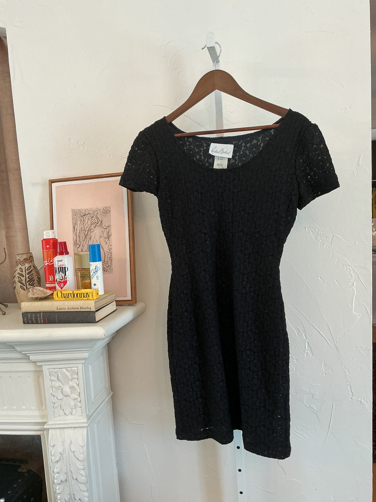 Richard Michael black lace mini dress