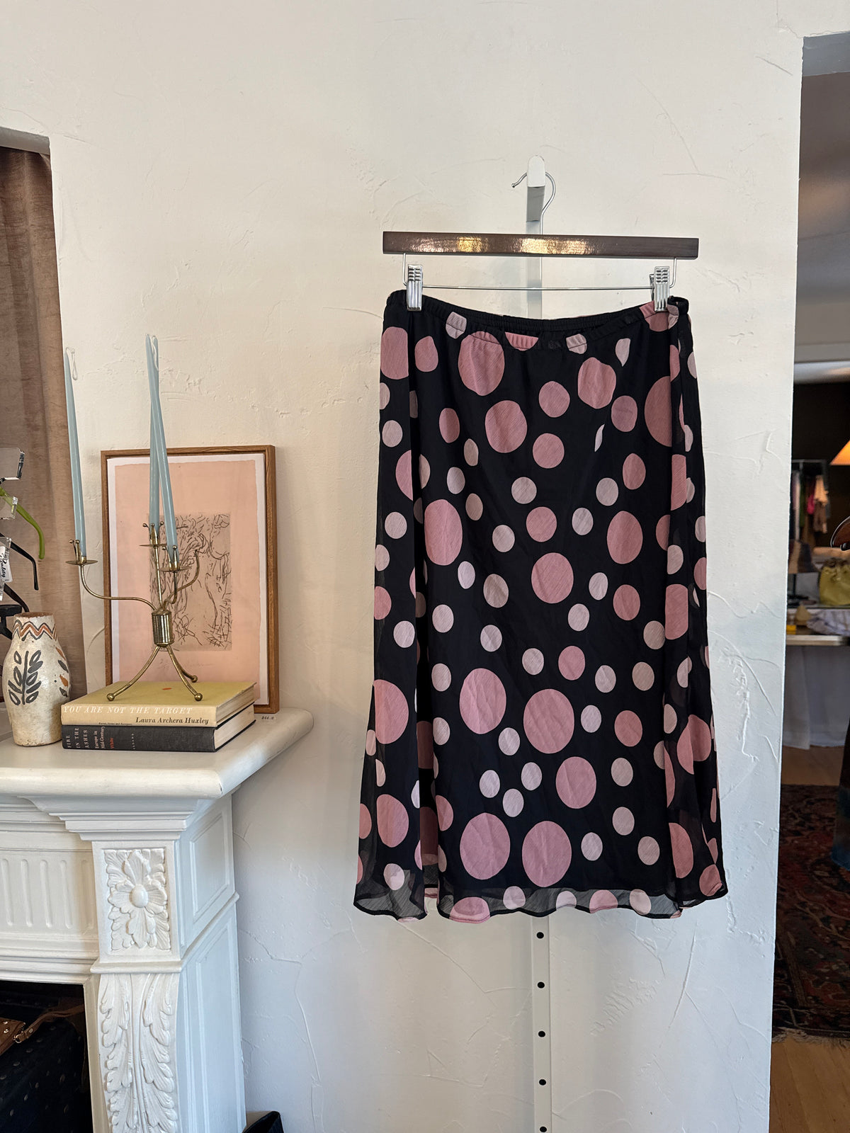 1087 Pink Polka Dot Skirt