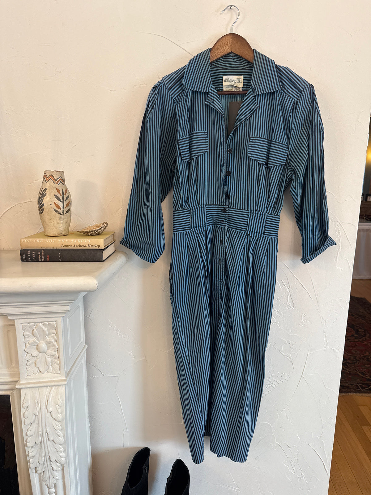 1034 Act I Striped Blue Dress