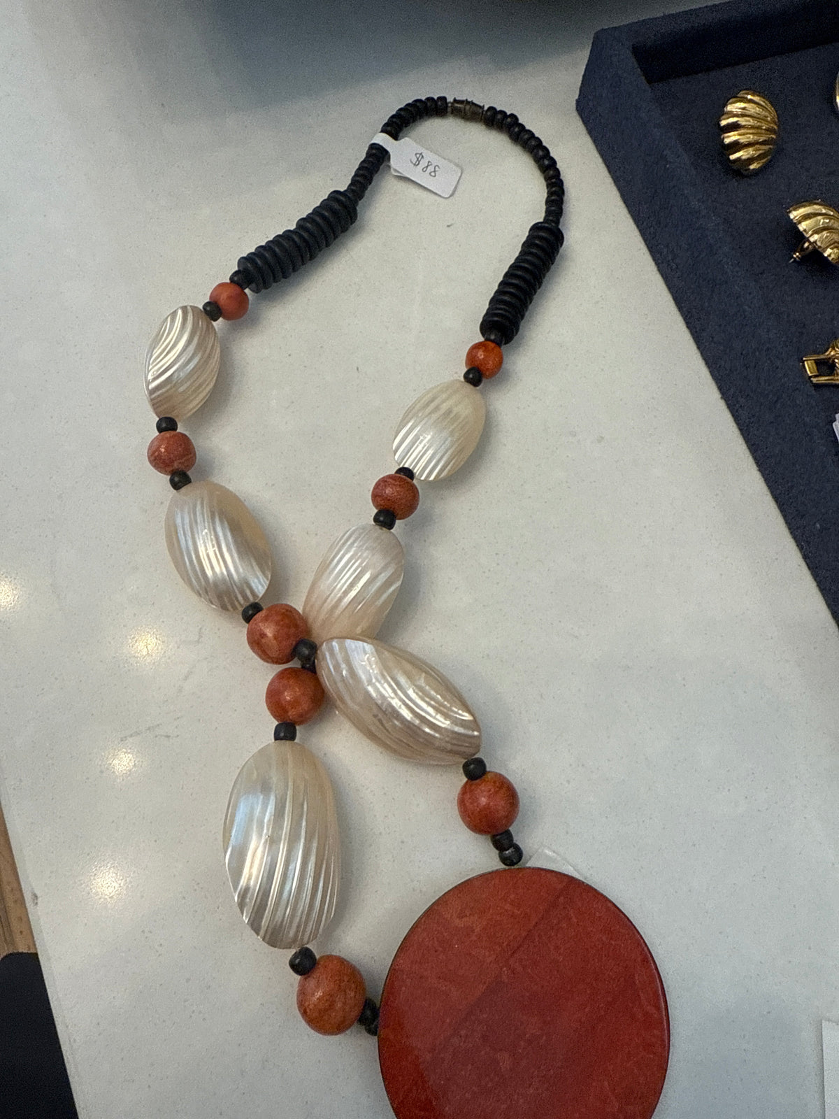 Orange Round Chunky Necklace