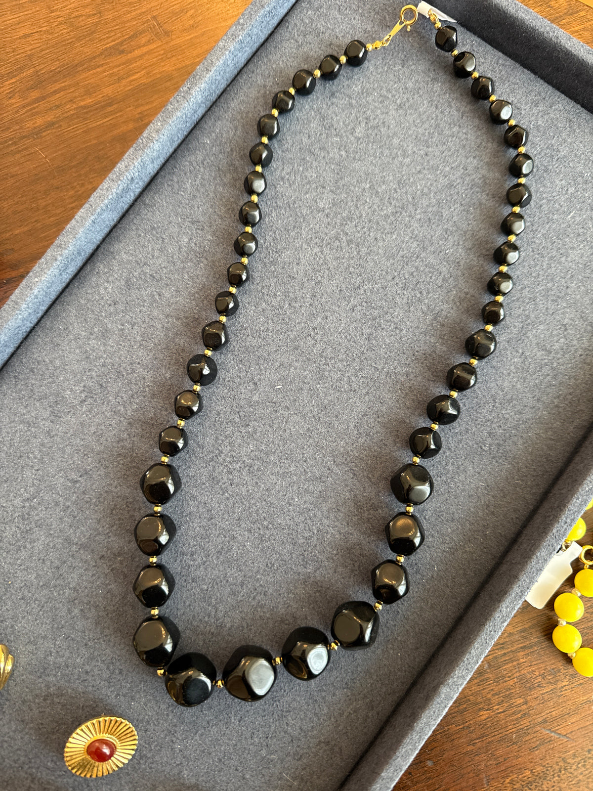Black Beaded Necklace