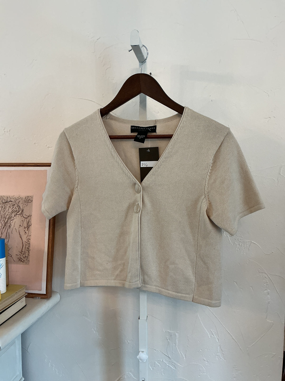 Geoffrey Beene taupe top