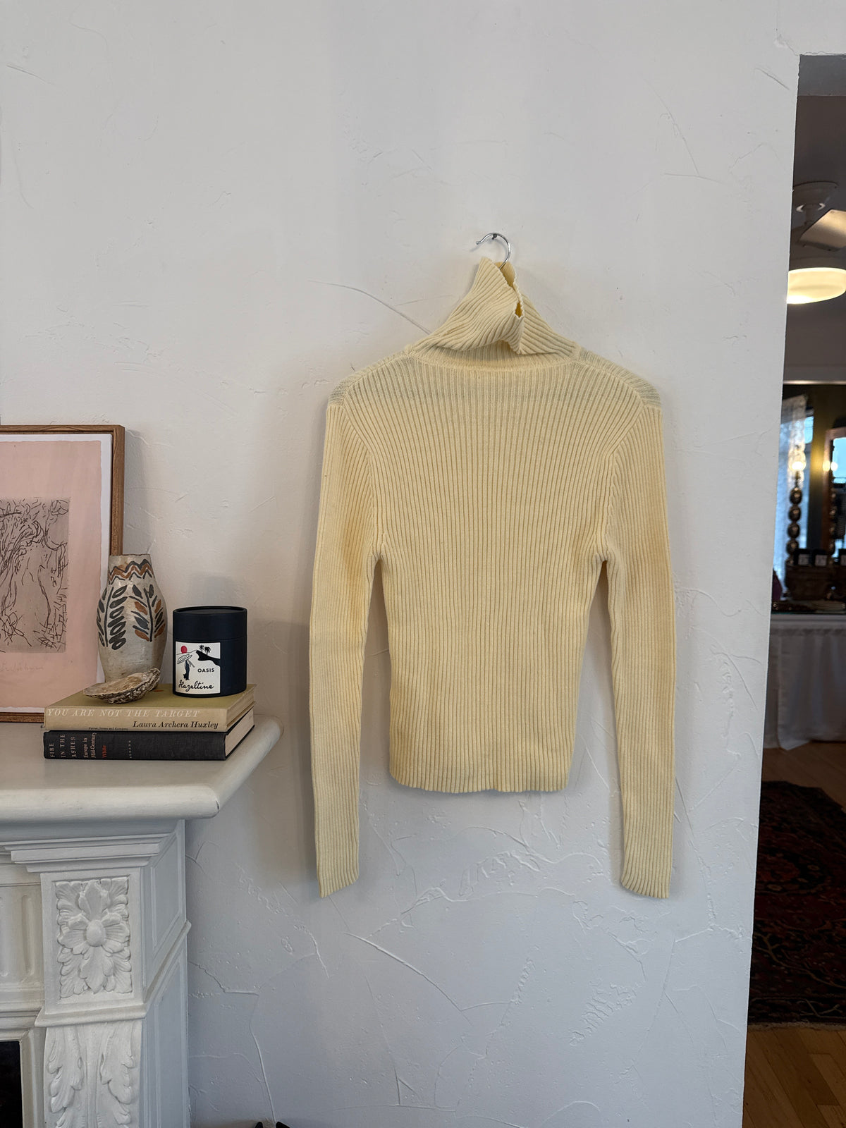 1057 Yellow Ribbed Turtleneck
