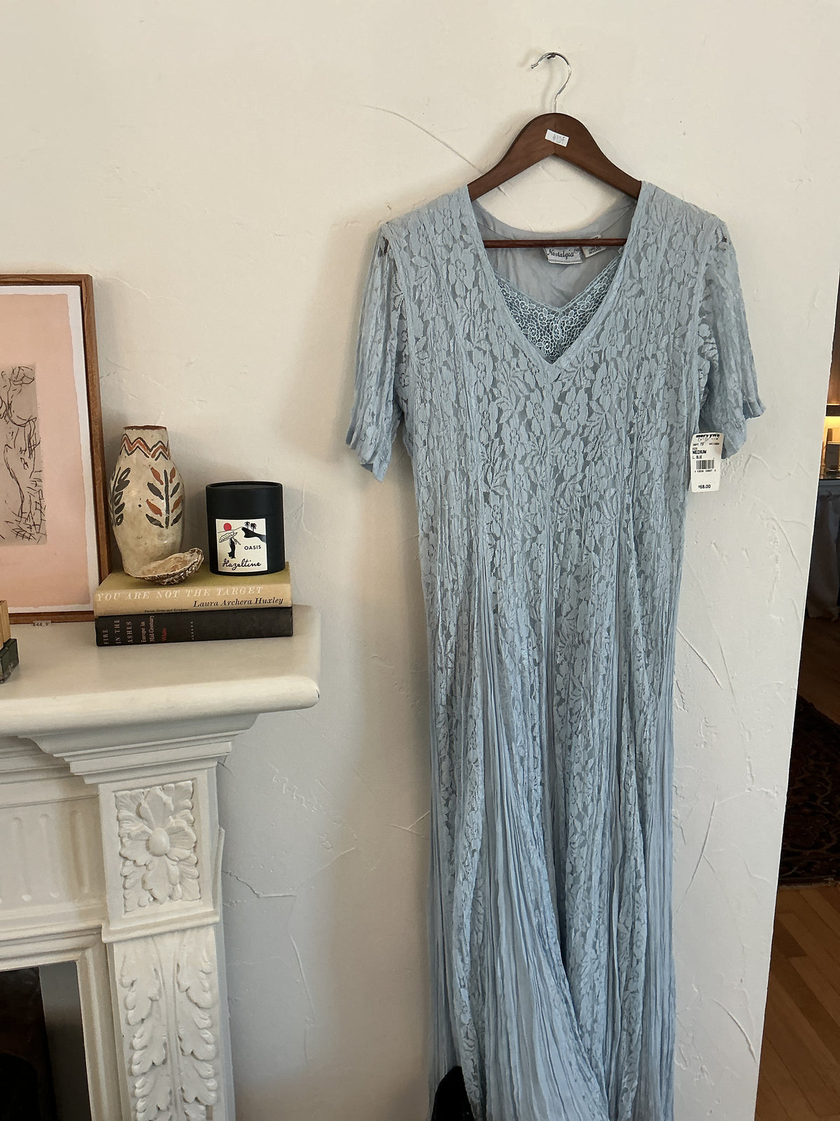 1045 Nostalgia Baby Blue Lace Dress