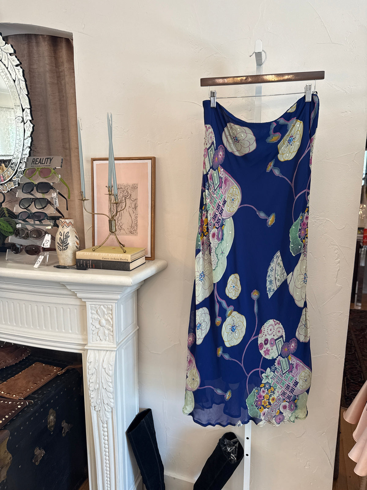 1077 Rene Derby Blue Maxi Skirt