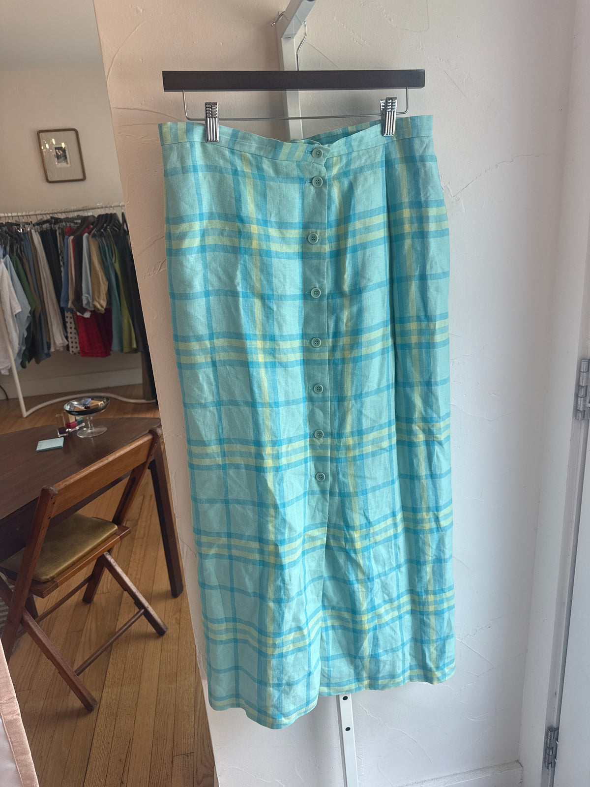 1015 Talbots Blue Plaid Skirt