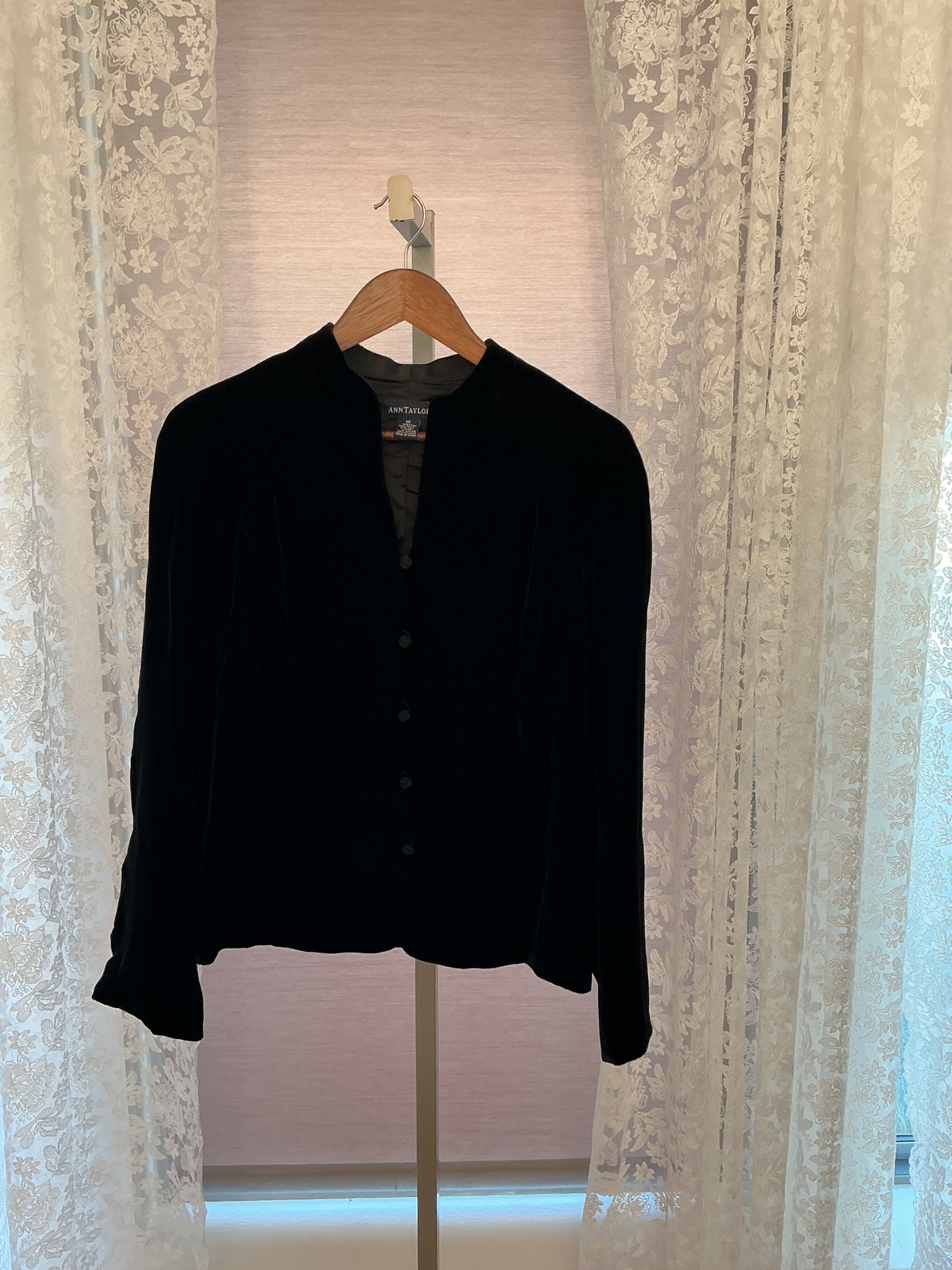 Ann Taylor Black Velvet Blouse