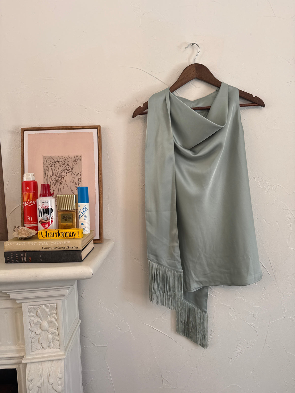 Frida Satin Fringe Scarf Top