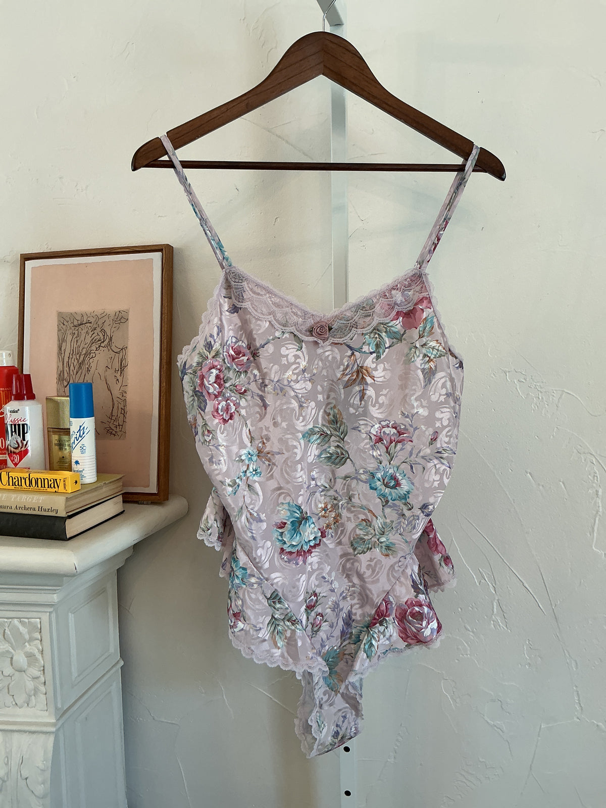 Sleep solutions silk floral one piece