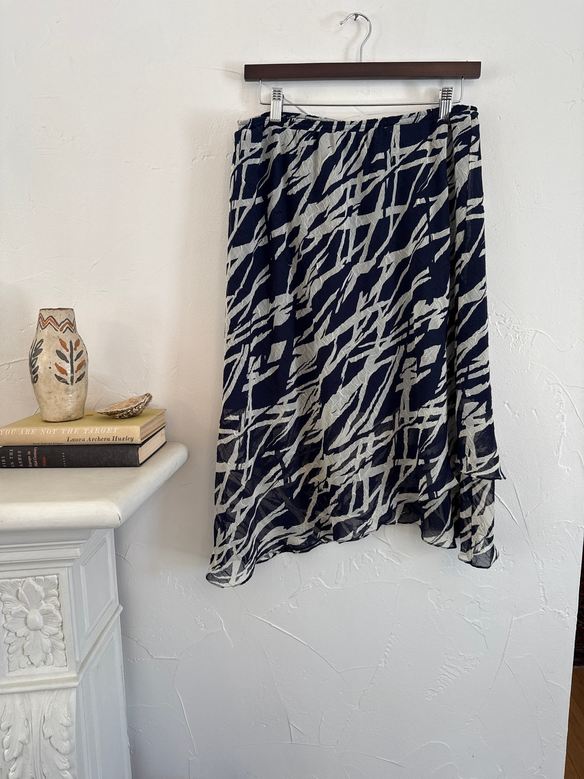 1041 Blue Midi Skirt