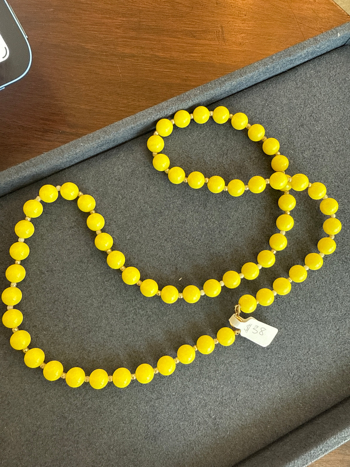 Yellow Beaded Necklace