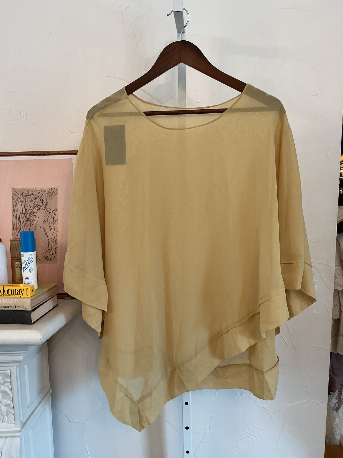 Yellow sheer top