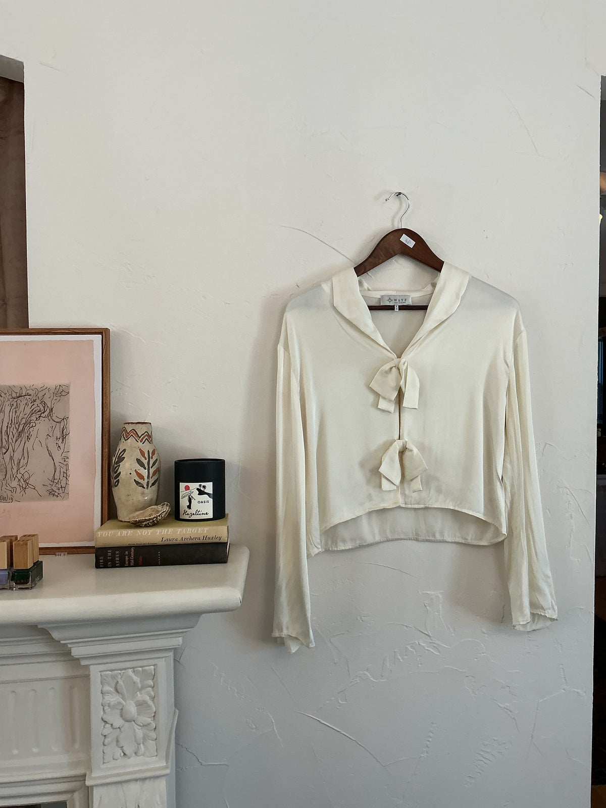 1049 WAYF Ivory Bow Blouse