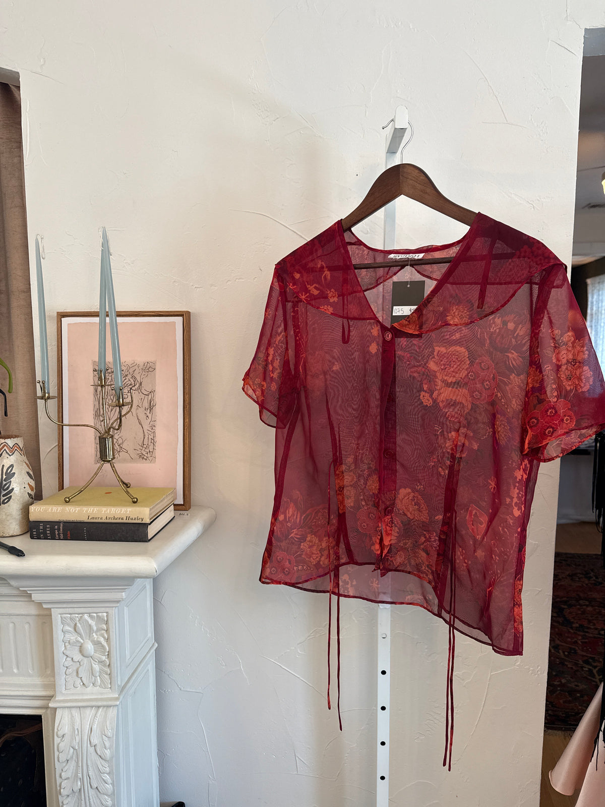 1075 Studio I Sheer Floral Blouse