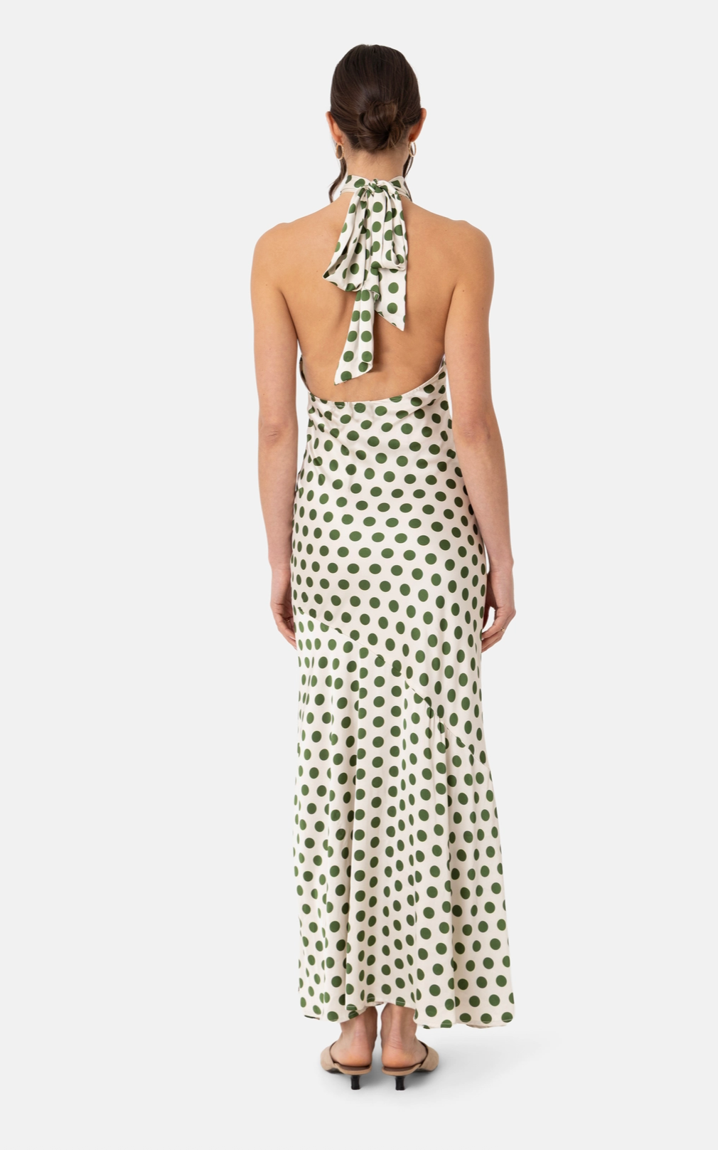Baia Polka Dot Satin Halter Dress